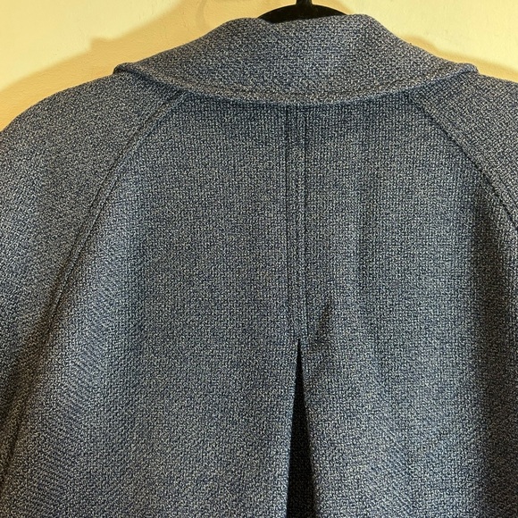 ST.JOHN Sz 12 53% Wool Textured Double Breasted Pleated Back Pockets Blazer - Picture 3 of 12